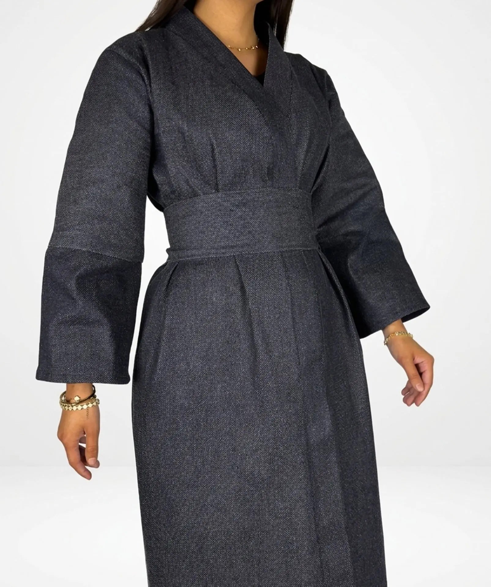 Kimono long denim premium Modelaya