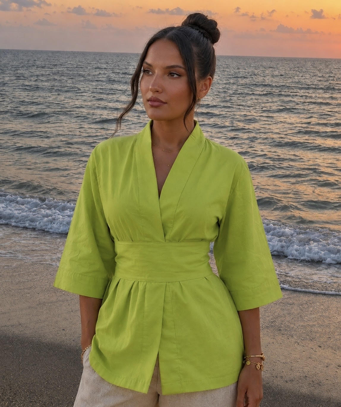 Kimono Citron vert Modelaya